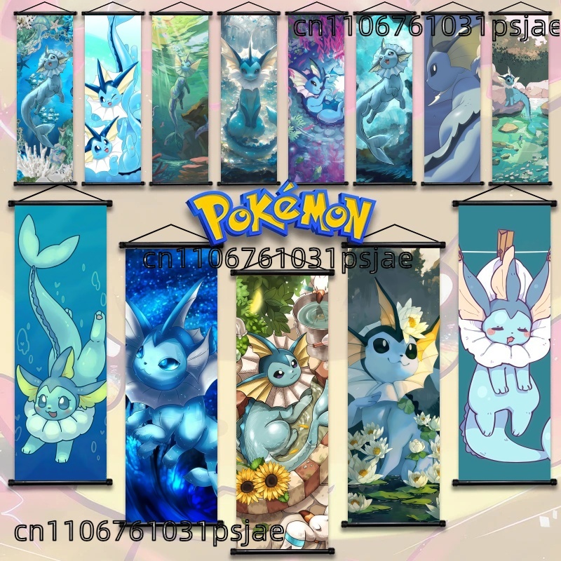 Home Improvement Furniture - ديكورات Vaporeon Pokémon Scroll، عالية الجودة،