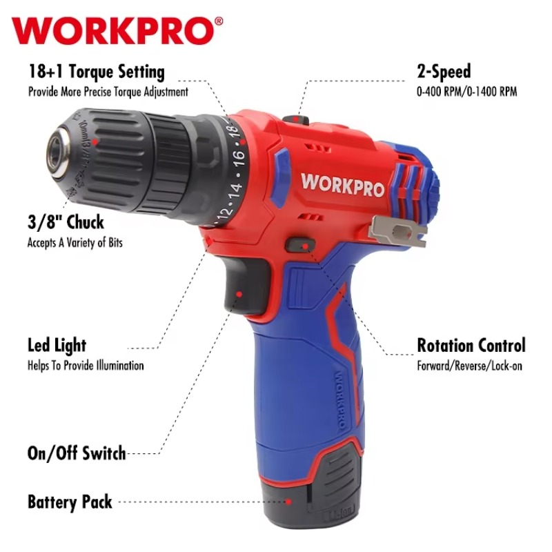 مثقاب لاسلكي 12 فولت 10 مم مع  - مراجعة Power Drill Cordless وسعره