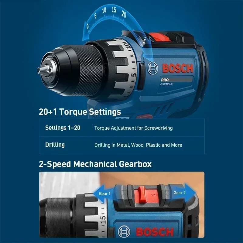 بوش GSR12V-31 مثقاب كهربائي لا - مراجعة Power Drill Cordless وسعره